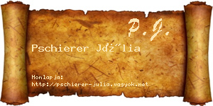 Pschierer Júlia névjegykártya
